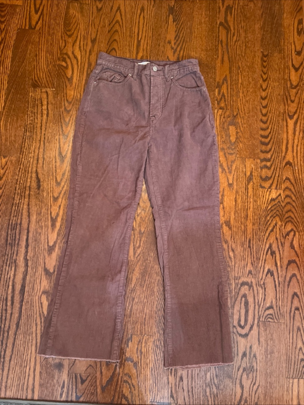 Pacsun Corduroy High Rise Bootcut Jeans Pants Women's Size 25 Brown Button Fly